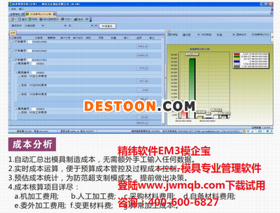 精緯軟件EM3模企寶 模具管理軟件ERP 成本分析