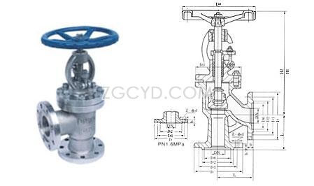 角式截止閥示意圖